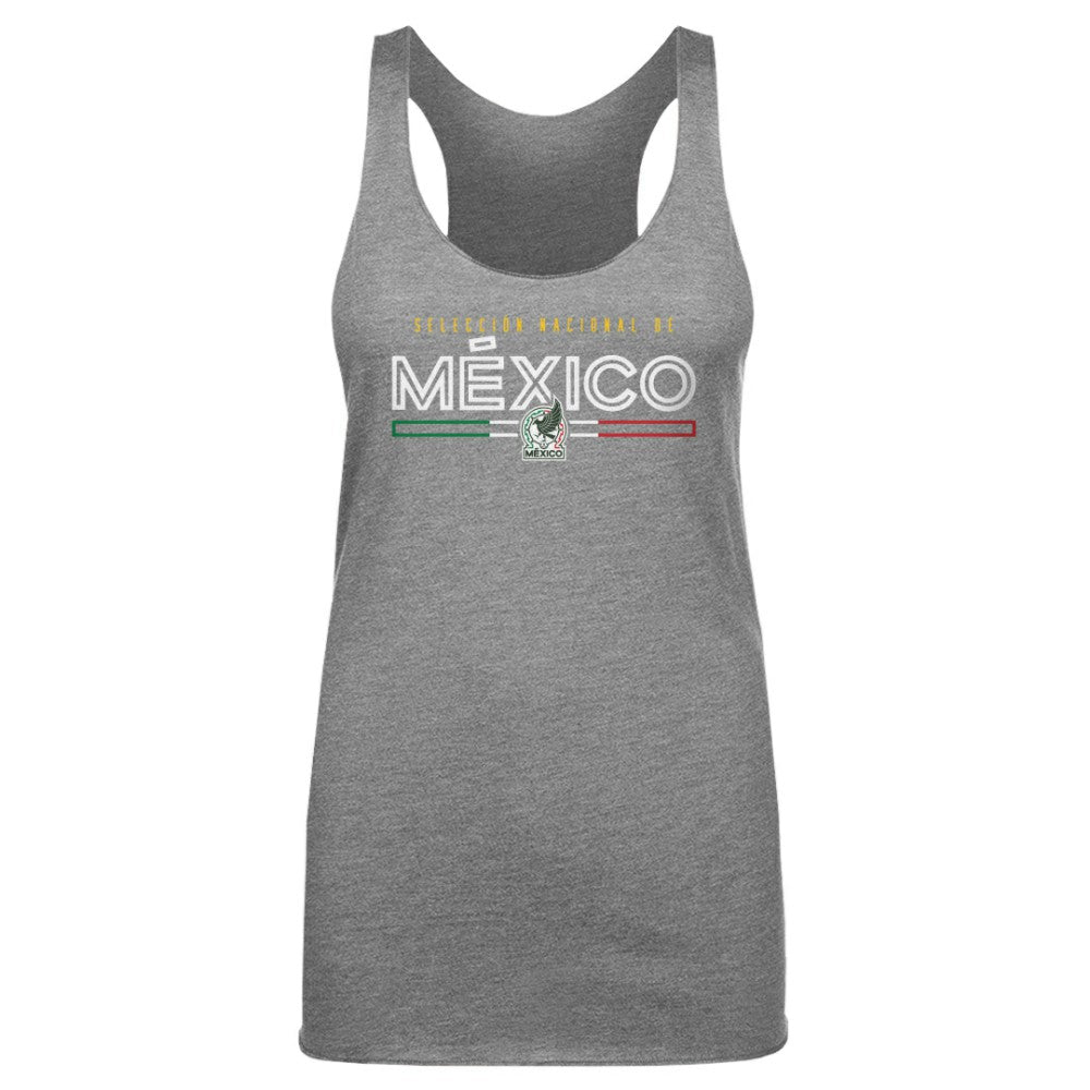 Mexico National Team 500 Level Women's Inline Tri-Blend Racerback Tank Top Gray
