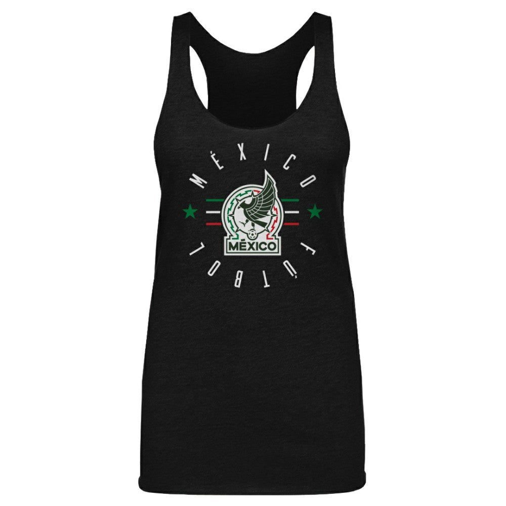 Mexico National Team 500 Level Women's Futbol Tri-Blend Racerback Tank Top Black