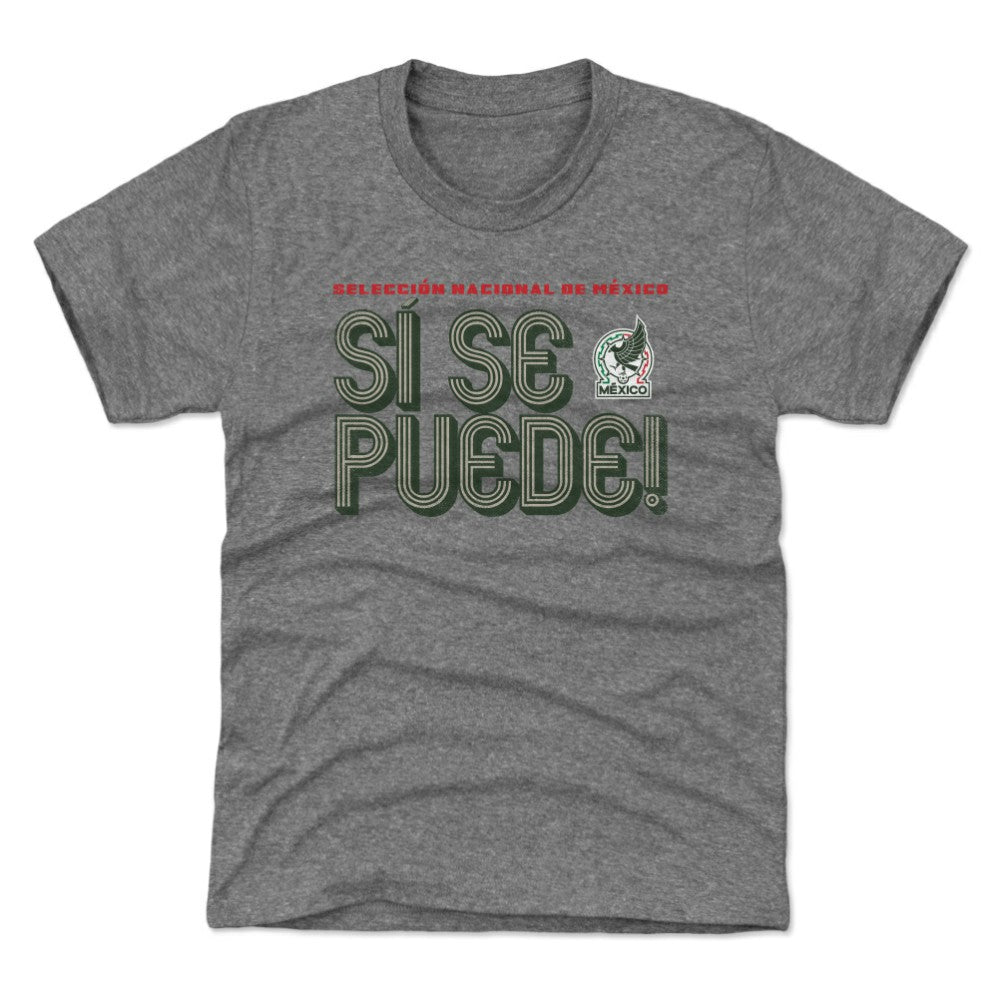 Mexico National Team 500 Level Youth Si Se Puede Inline Bold T-Shirt Gray