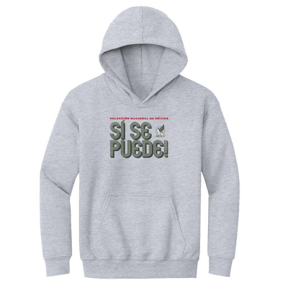 Mexico National Team 500 Level Youth Si Se Puede Inline Bold Pullover Hoodie Gray