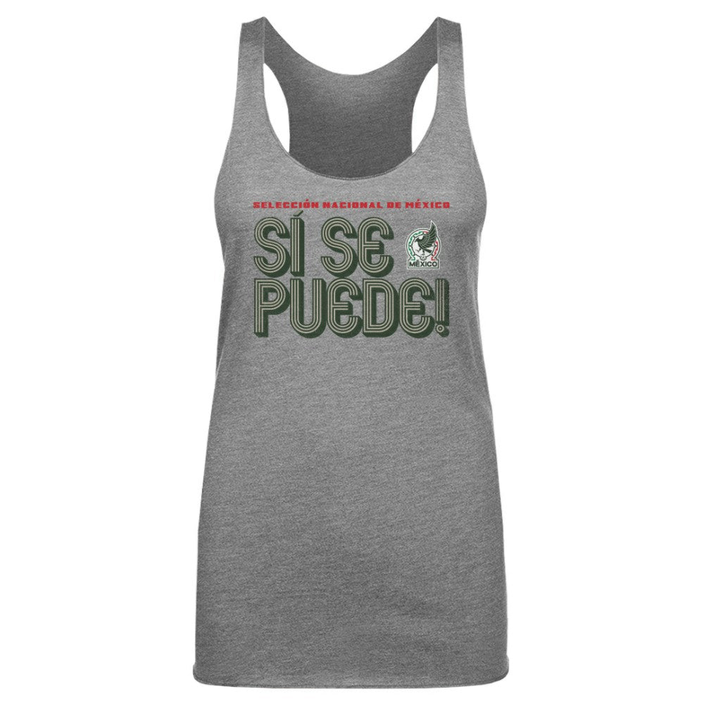 Mexico National Team 500 Level Women's Si Se Puede Inline Bold Tri-Blend Racerback Tank Top Gray