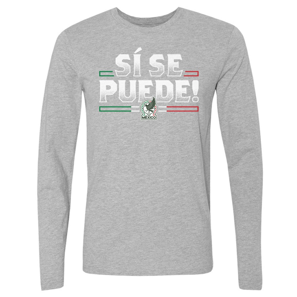 Mexico National Team 500 Level Si Se Puede Long Sleeve T-Shirt Heather Gray