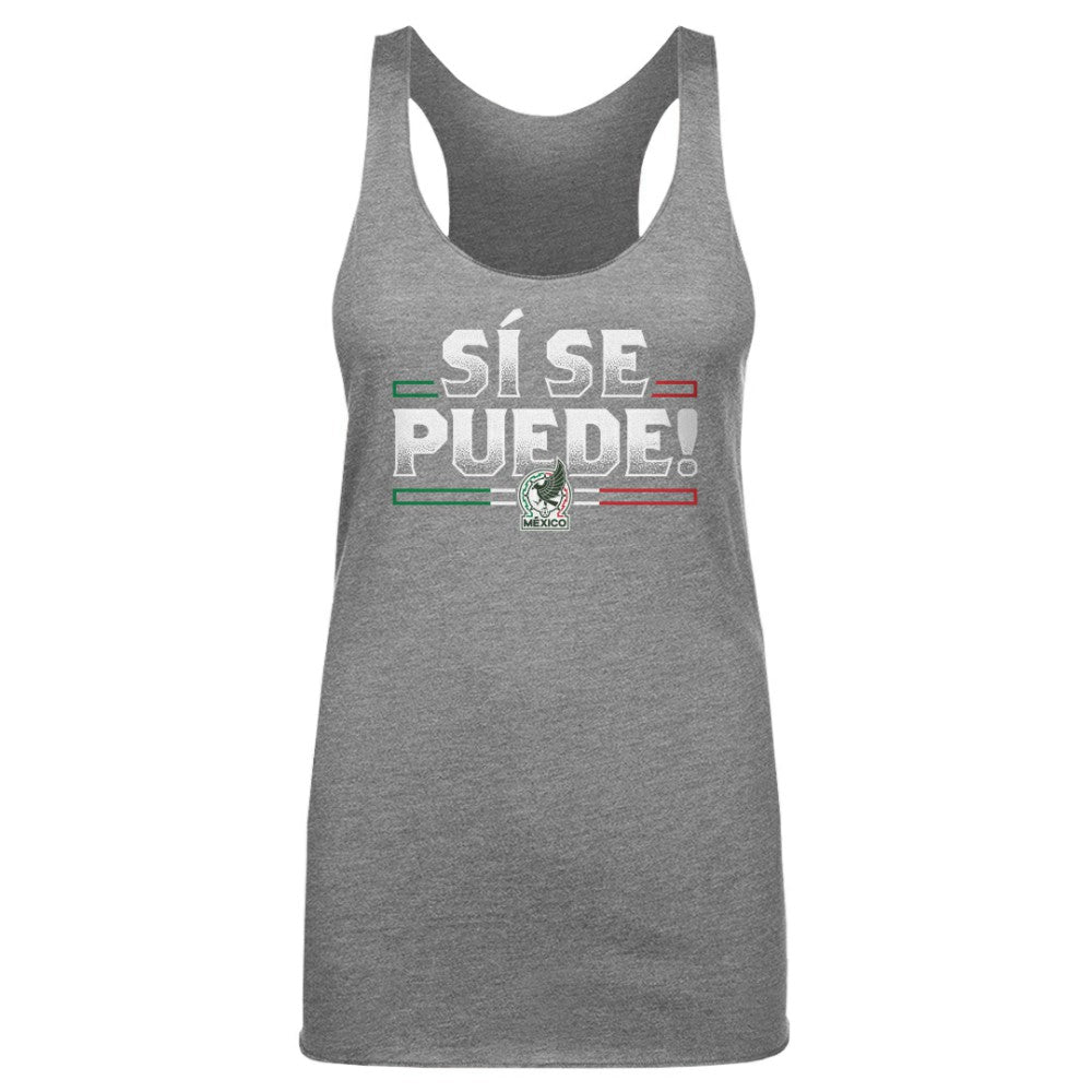 Mexico National Team 500 Level Women's Si Se Puede Tri-Blend Racerback Tank Top Gray