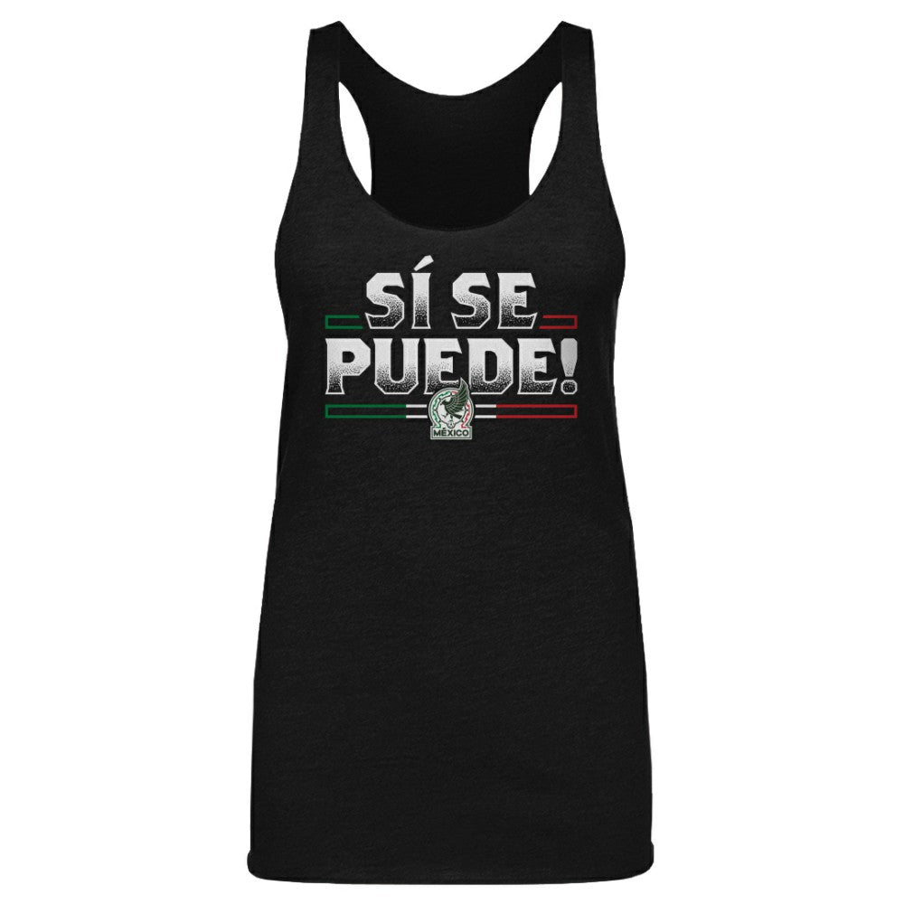 Mexico National Team 500 Level Women's Si Se Puede Tri-Blend Racerback Tank Top Black