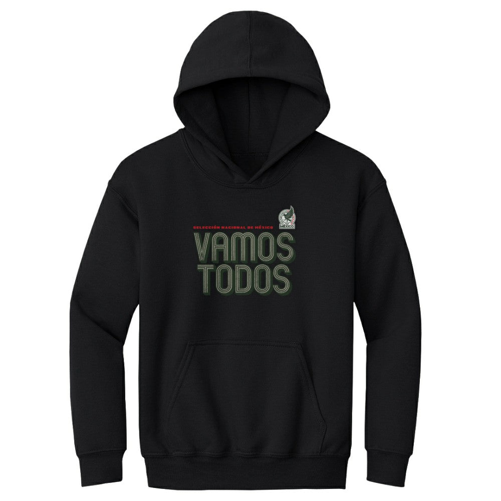 Mexico National Team 500 Level Youth Vamos Todos Inline Bold Pullover Hoodie Black