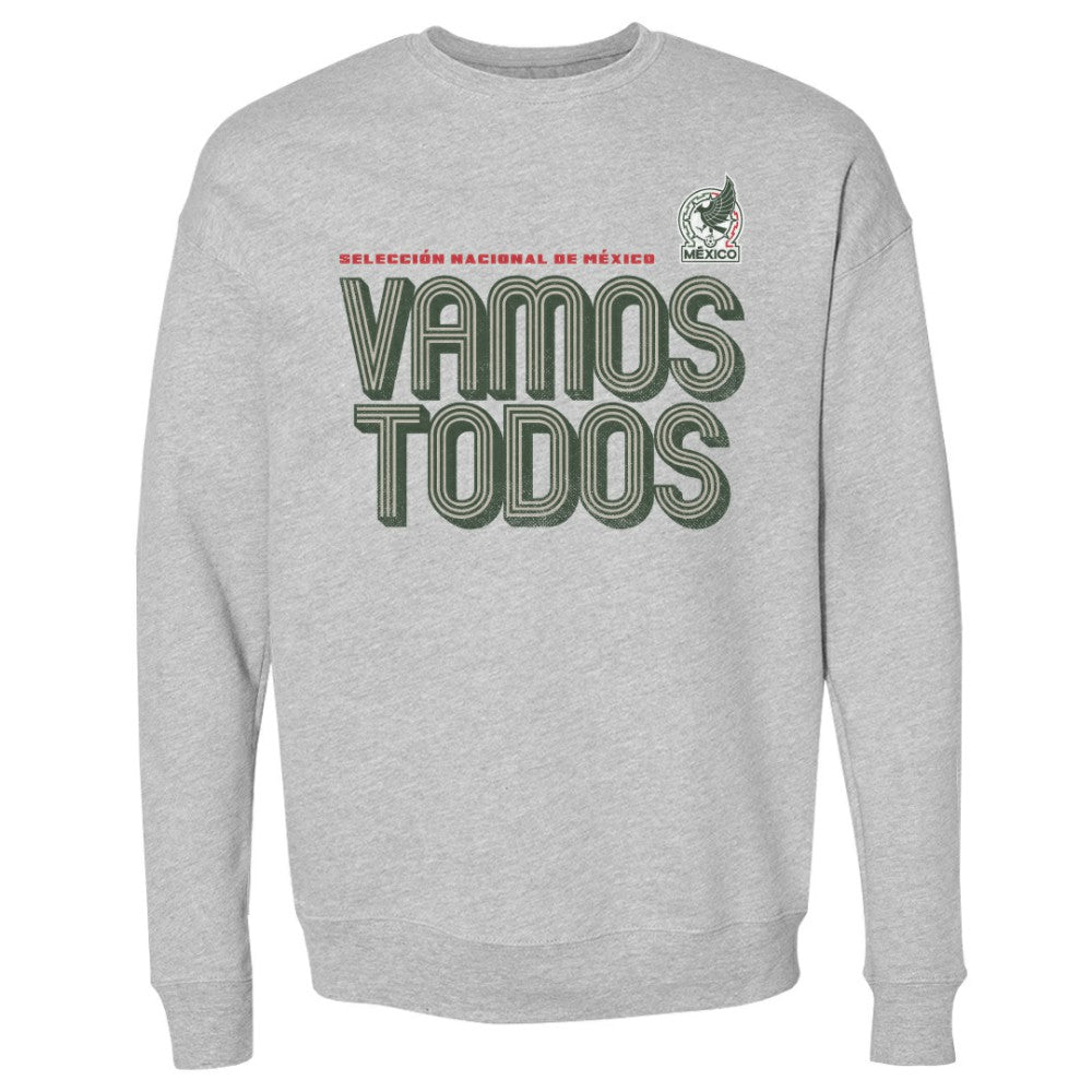 Mexico National Team 500 Level Vamos Todos Inline Bold Crewneck Sweatshirt Heather Gray