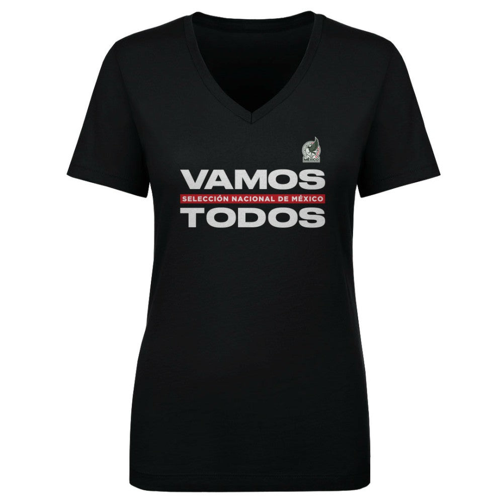Mexico National Team 500 Level Women's Vamos Todos V-Neck T-Shirt Black