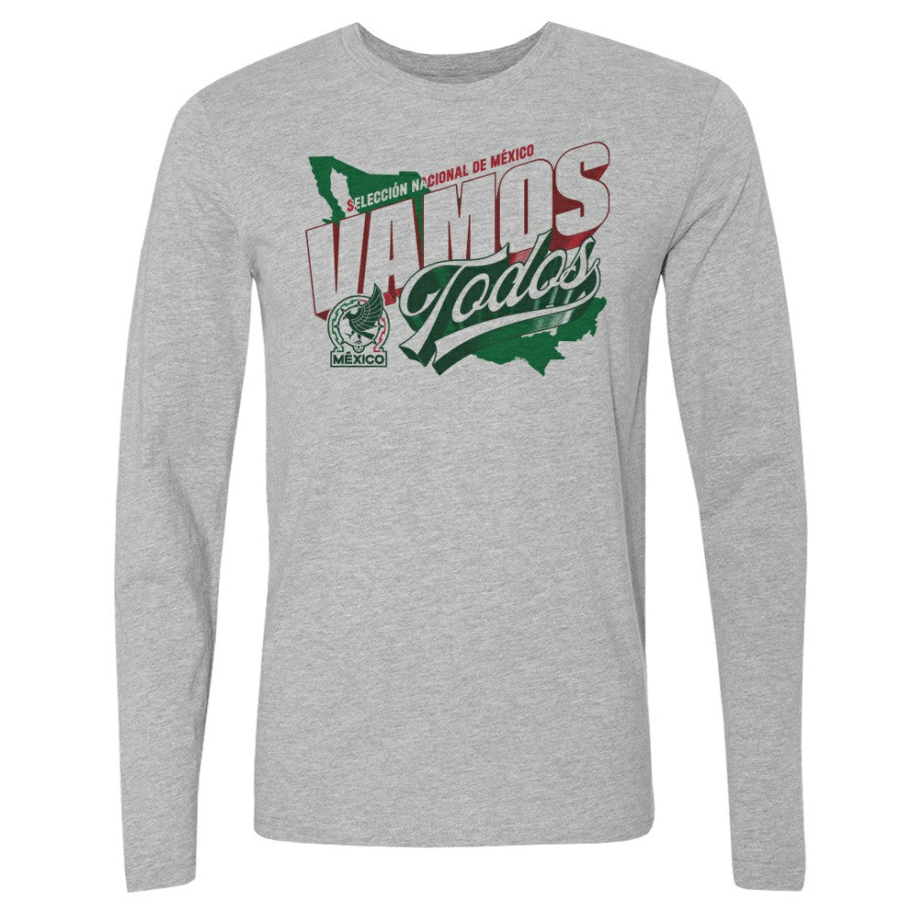 Mexico National Team 500 Level Vamos Todos Country Long Sleeve T-Shirt Heather Gray