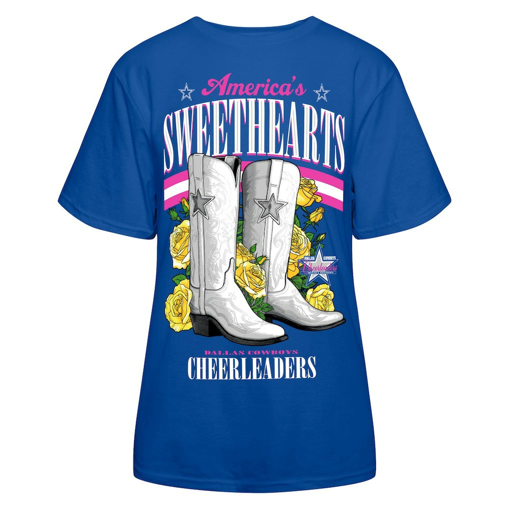 Dallas Cowboys Cheerleaders Women's Sweetheart Boots T-Shirt - Royal - NFL