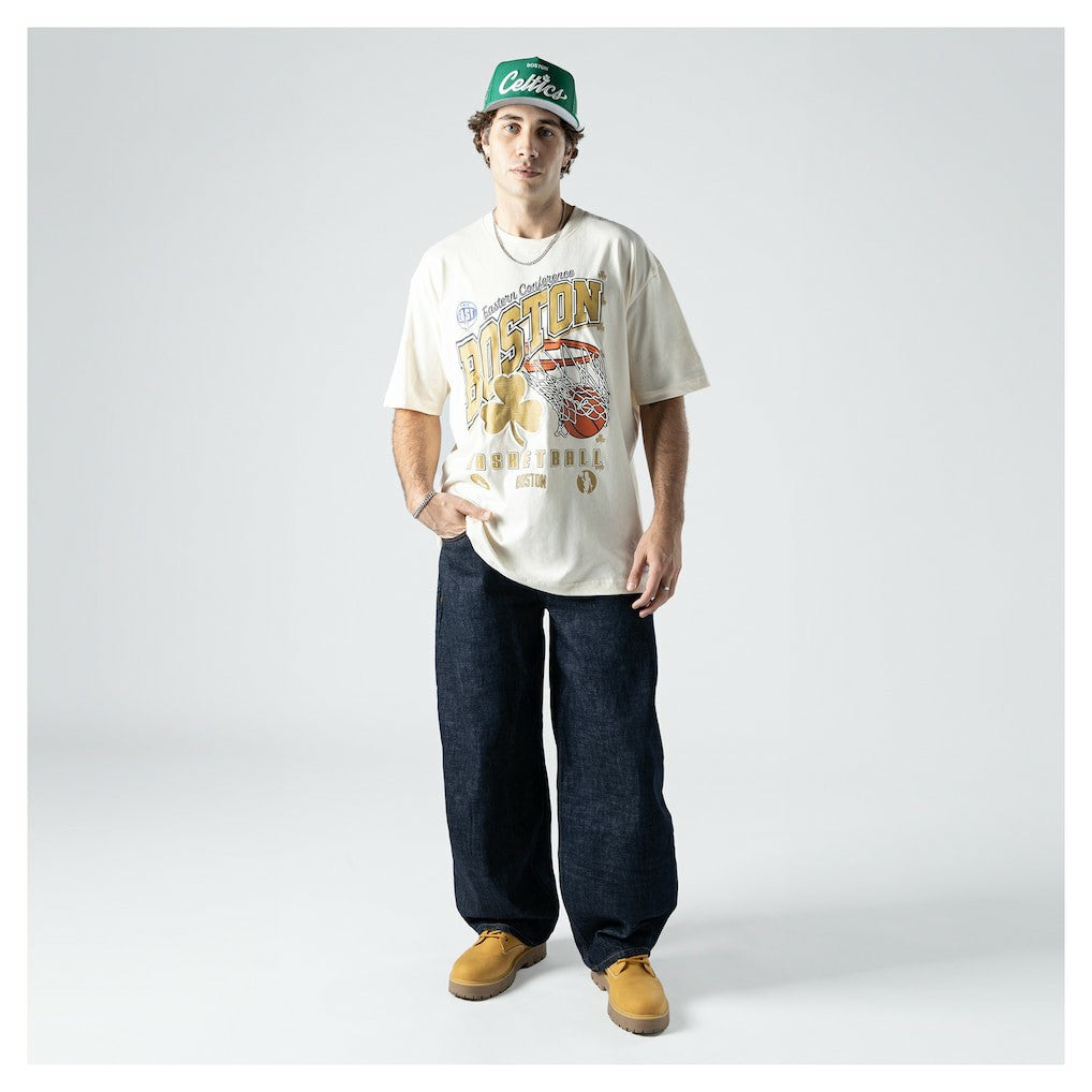 New Era Boston Celtics Oversized City Edition Remix Vintage T-Shirt Cream
