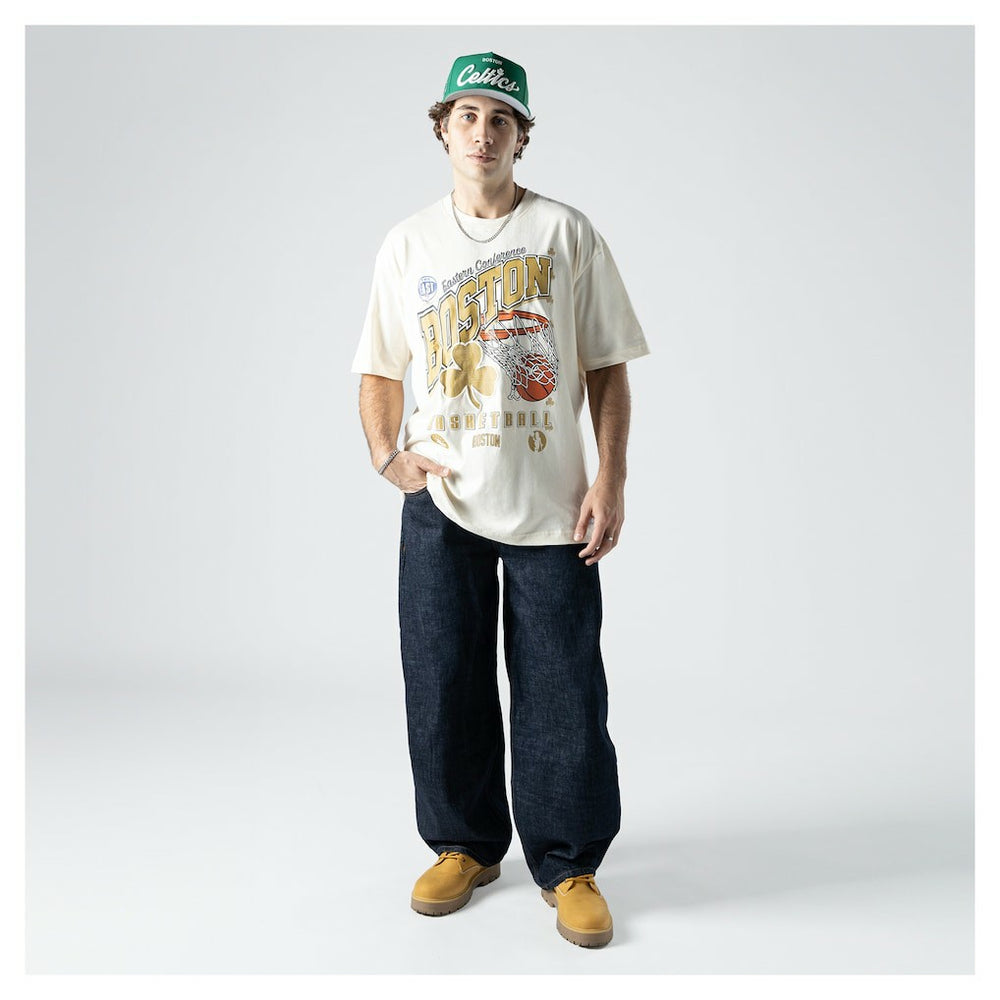 New Era Boston Celtics Oversized City Edition Remix Vintage T-Shirt Cream
