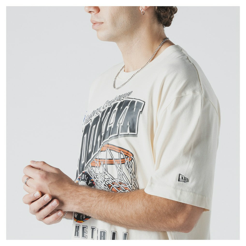 New Era Brooklyn Nets Oversized City Edition Remix Vintage T-Shirt Cream