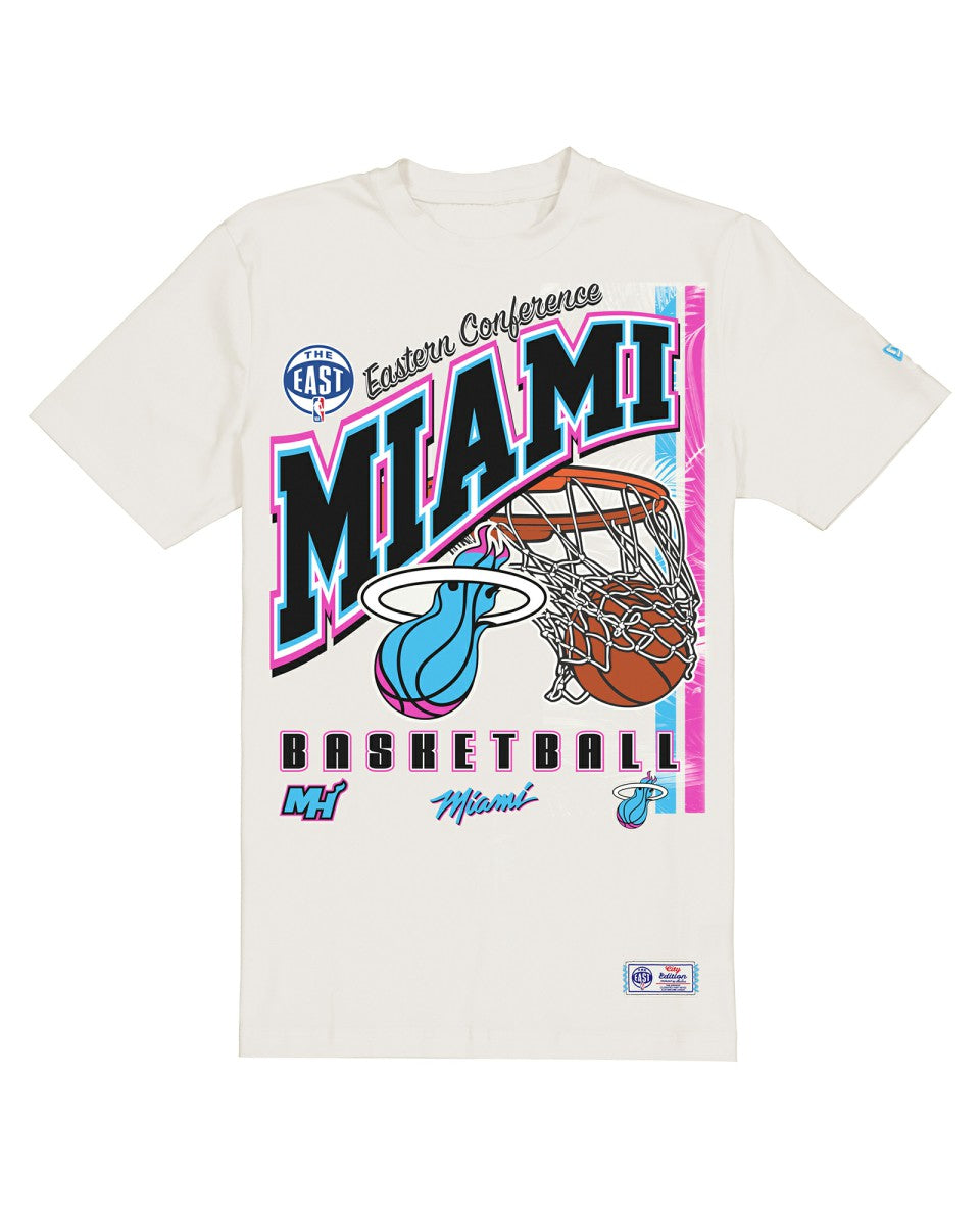 New Era Miami Heat Oversized City Edition Remix Vintage T-Shirt Cream