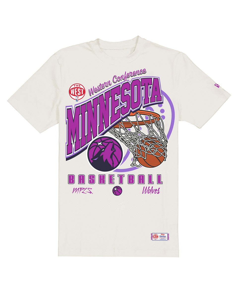 New Era Minnesota Timberwolves Oversized City Edition Remix Vintage T-Shirt Cream