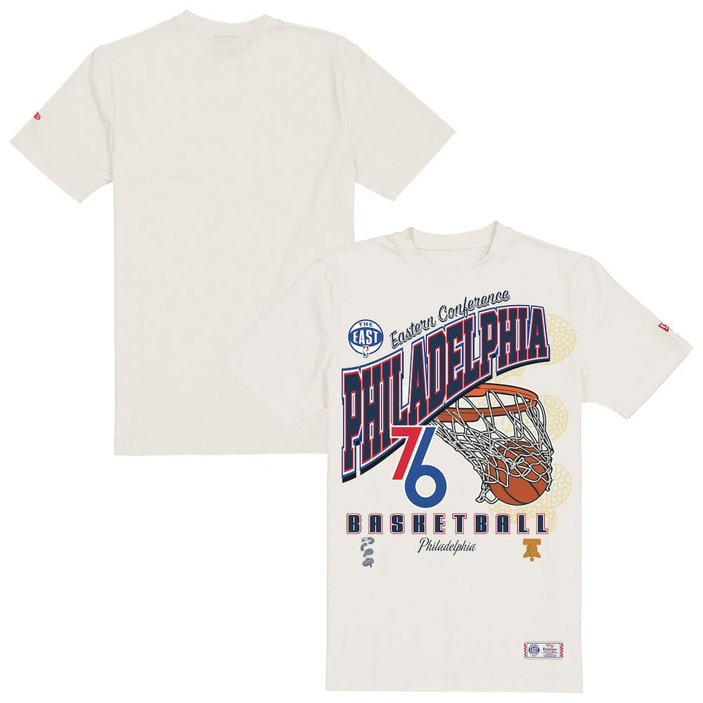 New Era Philadelphia 76ers Oversized City Edition Remix Vintage T-Shirt Cream