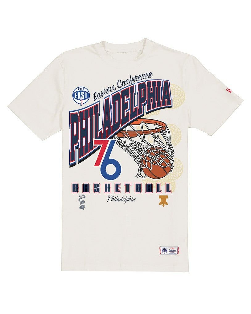 New Era Philadelphia 76ers Oversized City Edition Remix Vintage T-Shirt Cream