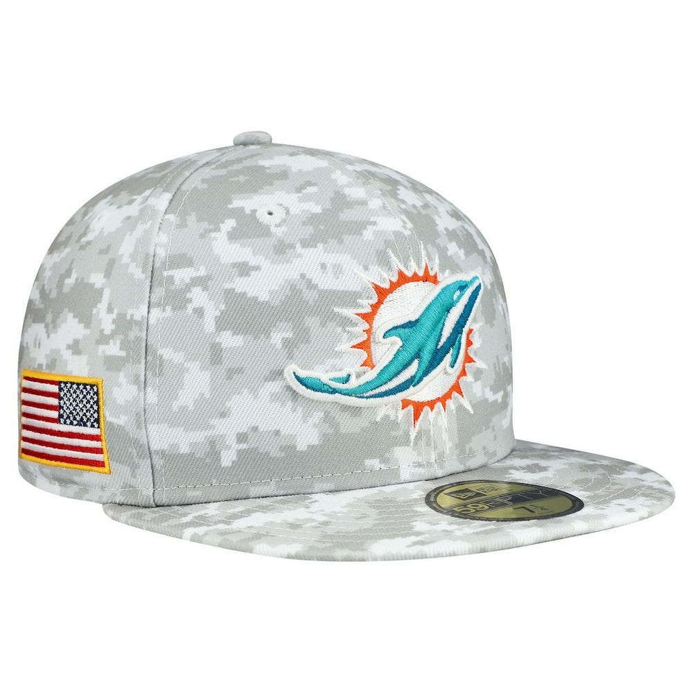 Miami Dolphins New Era 2025 Salute to Service Fan Pack 59FIFTY Fitted Hat - White - NFL