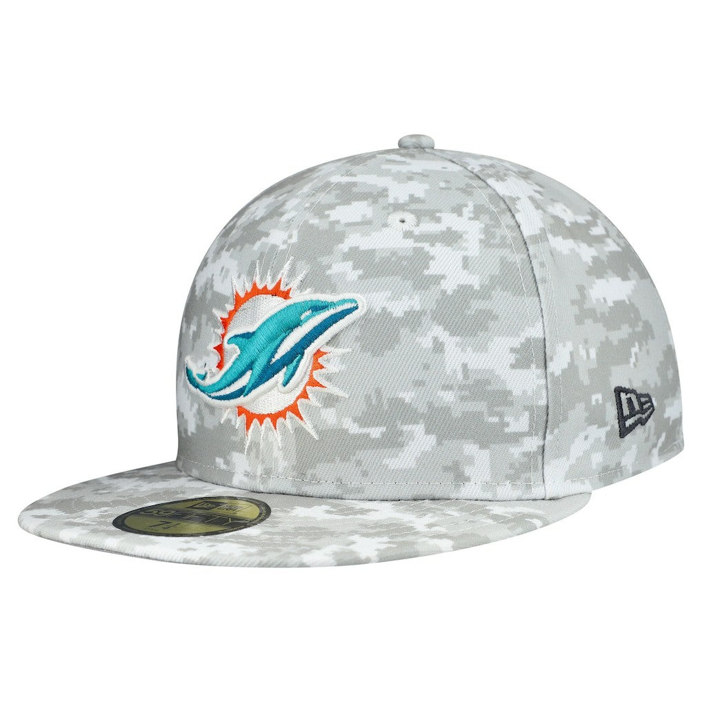 Miami Dolphins New Era 2025 Salute to Service Fan Pack 59FIFTY Fitted Hat - White - NFL