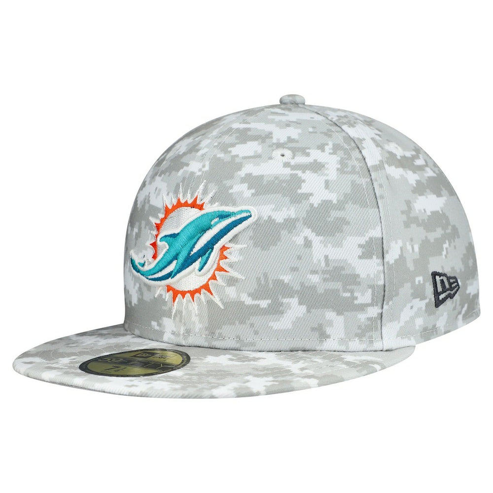 Miami Dolphins New Era 2025 Salute to Service Fan Pack 59FIFTY Fitted Hat - White - NFL