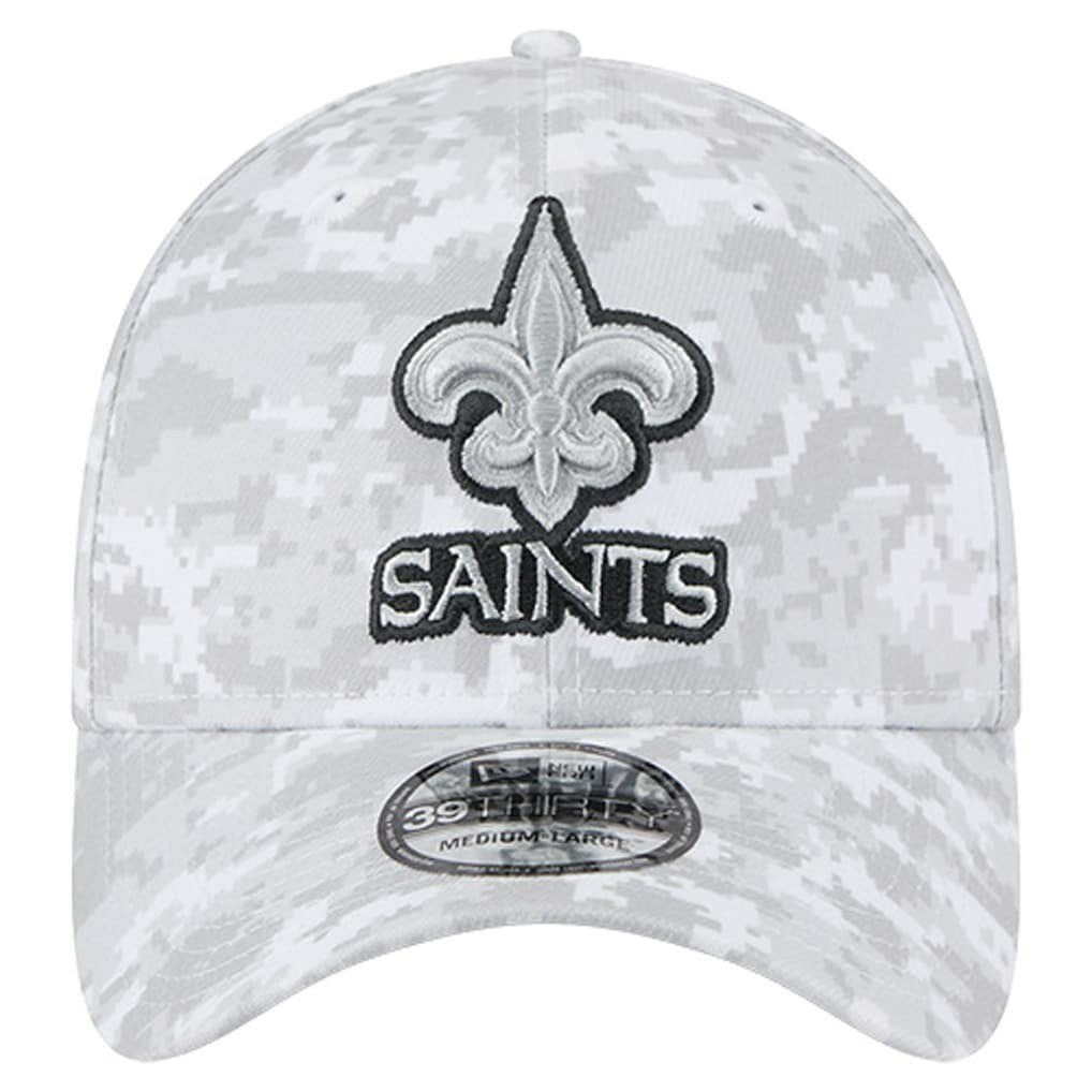 New Orleans Saints New Era 2025 Salute to Service Digital Camo Fan Pack 39THIRTY Flex Hat - White - NFL