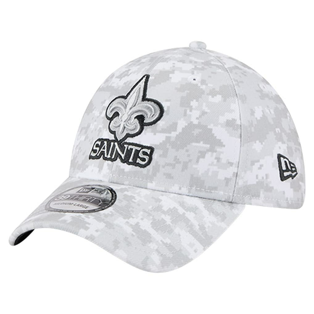 New Orleans Saints New Era 2025 Salute to Service Digital Camo Fan Pack 39THIRTY Flex Hat - White - NFL
