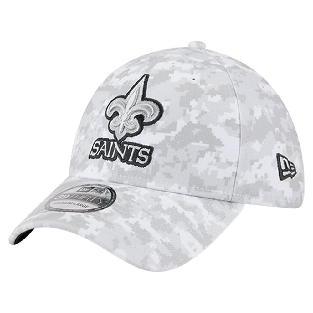 New Orleans Saints New Era 2025 Salute to Service Digital Camo Fan Pack 39THIRTY Flex Hat - White - NFL