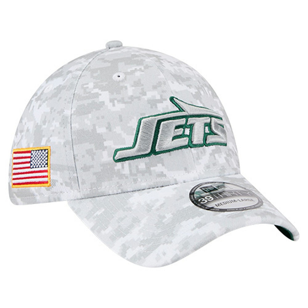 New York Jets New Era 2025 Salute to Service Digital Camo Fan Pack 39THIRTY Flex Hat - White - NFL