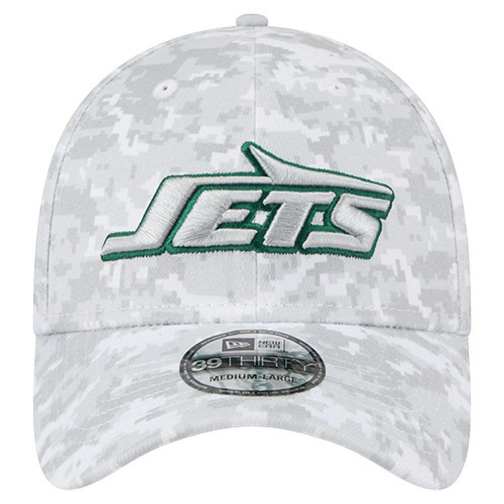 New York Jets New Era 2025 Salute to Service Digital Camo Fan Pack 39THIRTY Flex Hat - White - NFL
