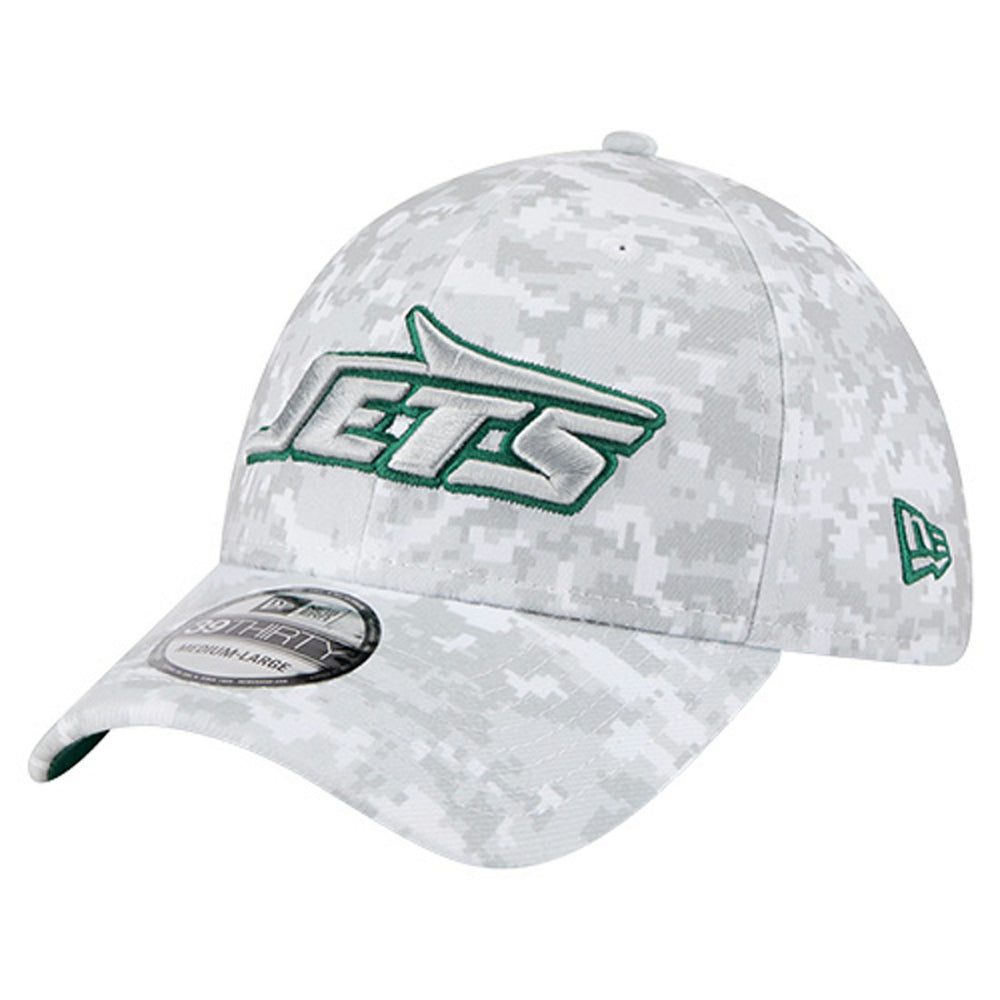 New York Jets New Era 2025 Salute to Service Digital Camo Fan Pack 39THIRTY Flex Hat - White - NFL