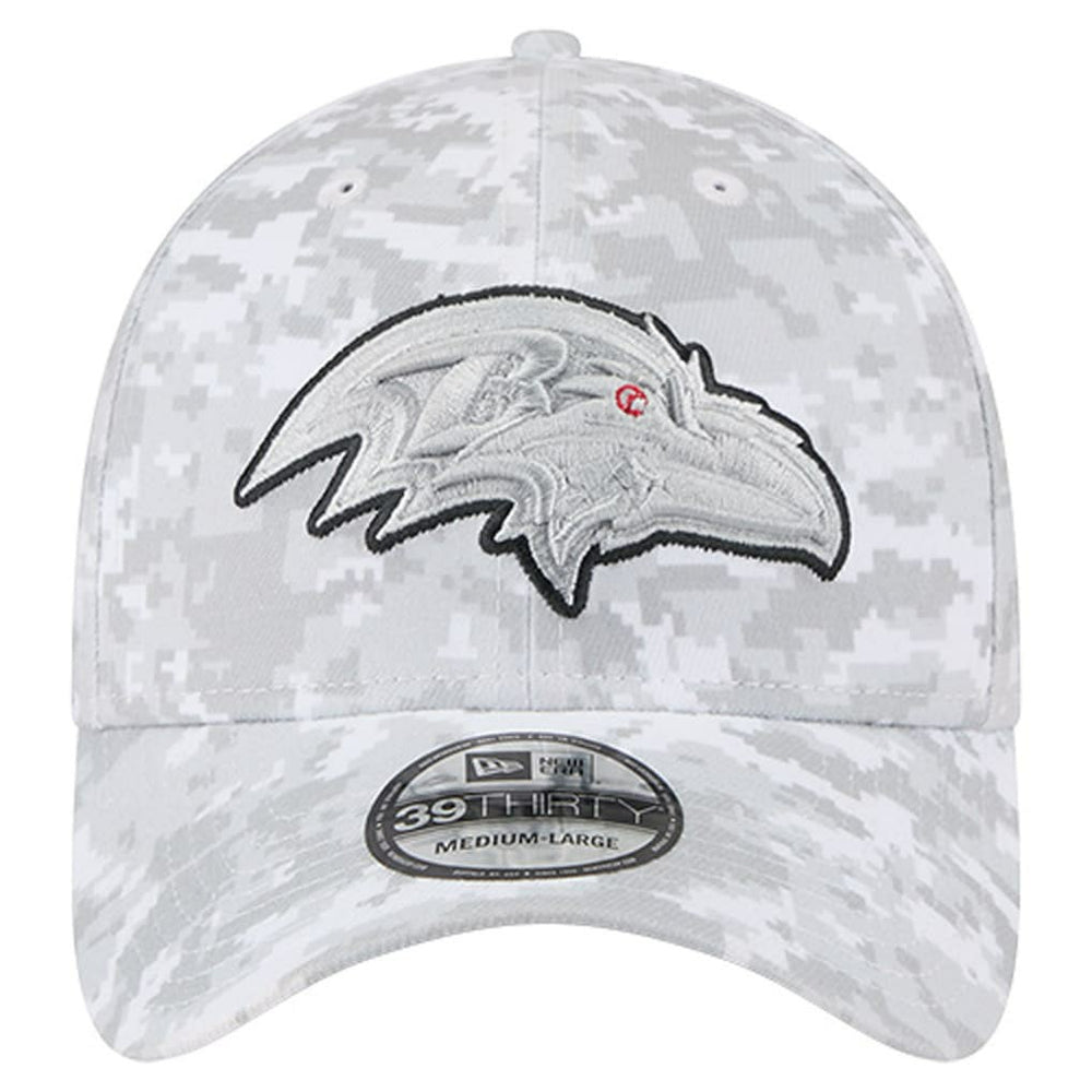 Baltimore Ravens New Era 2025 Salute to Service Digital Camo Fan Pack 39THIRTY Flex Hat - White - NFL
