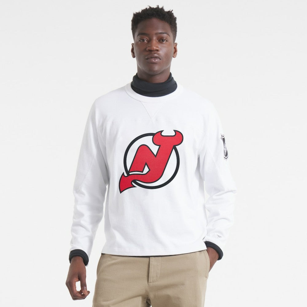 New Jersey Devils Todd Snyder Heavyweight Long Sleeve Jersey Style T-Shirt - White | NHL discount