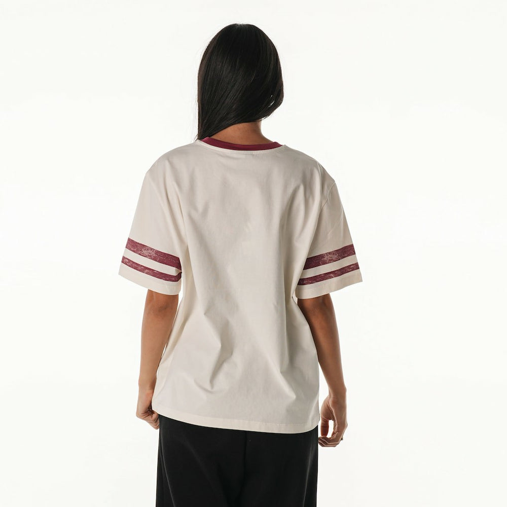 Washington Commanders The Wild Collective Women's Vintage Drop Shoulder Oversized Boyfriend T-Shirt - Cream - NFL
