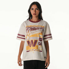 Washington Commanders The Wild Collective Women's Vintage Drop Shoulder Oversized Boyfriend T-Shirt - Cream - NFL
