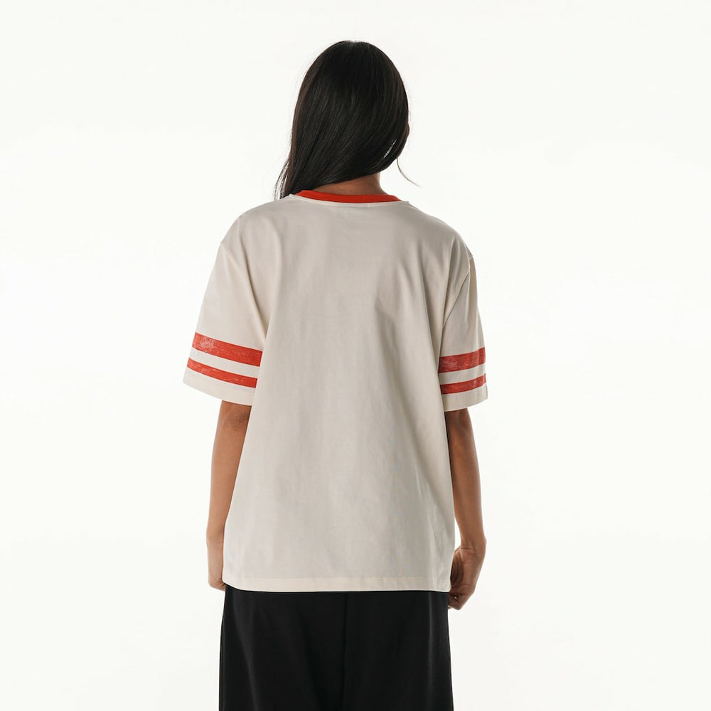 Kansas City Chiefs The Wild Collective Women's Vintage Drop Shoulder Oversized Boyfriend T-Shirt - Cream - NFL