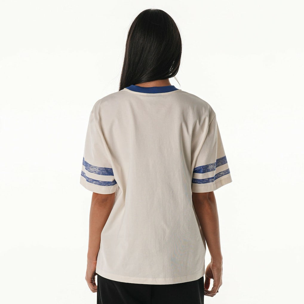 Buffalo Bills The Wild Collective Women's Vintage Drop Shoulder Oversized Boyfriend T-Shirt - Cream - NFL
