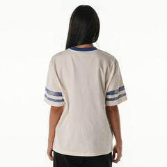 Buffalo Bills The Wild Collective Women's Vintage Drop Shoulder Oversized Boyfriend T-Shirt - Cream - NFL
