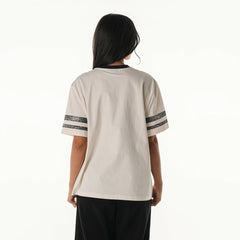 Las Vegas Raiders The Wild Collective Women's Vintage Drop Shoulder Oversized Boyfriend T-Shirt - Cream - NFL