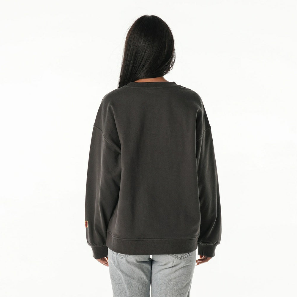 Washington Commanders The Wild Collective Women's Rock Crystal Oversized Crewneck Sweatshirt - Charcoal - NFL