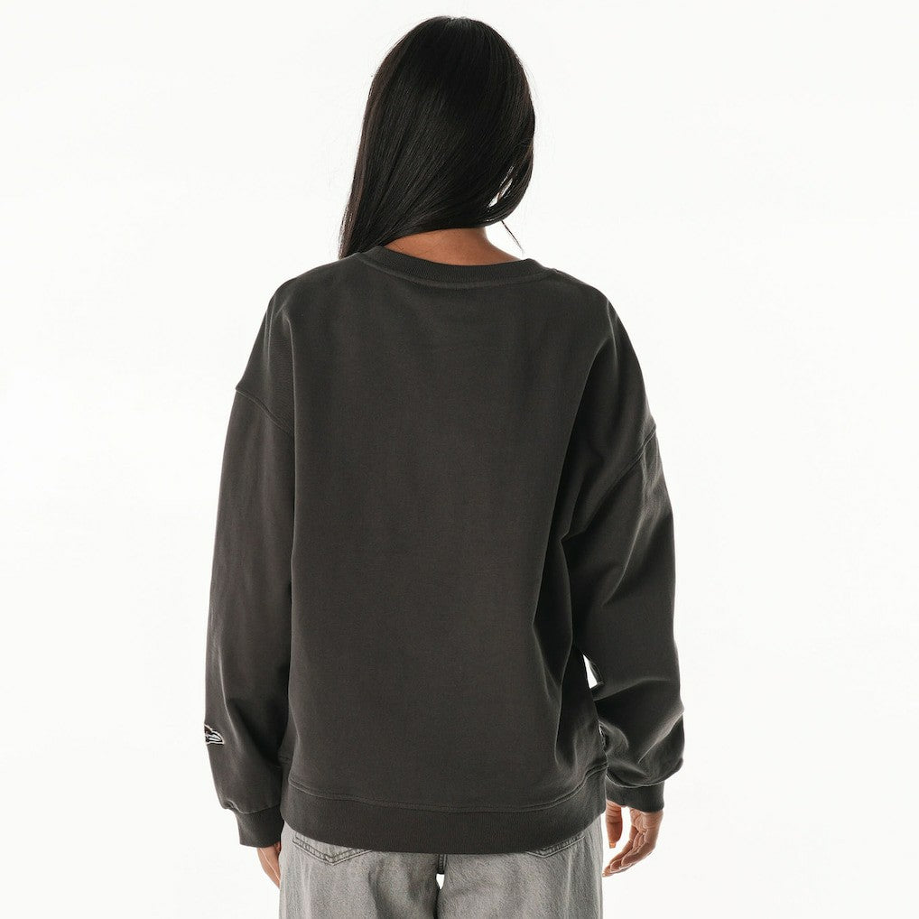Baltimore Ravens The Wild Collective Women's Rock Crystal Oversized Crewneck Sweatshirt - Charcoal - NFL