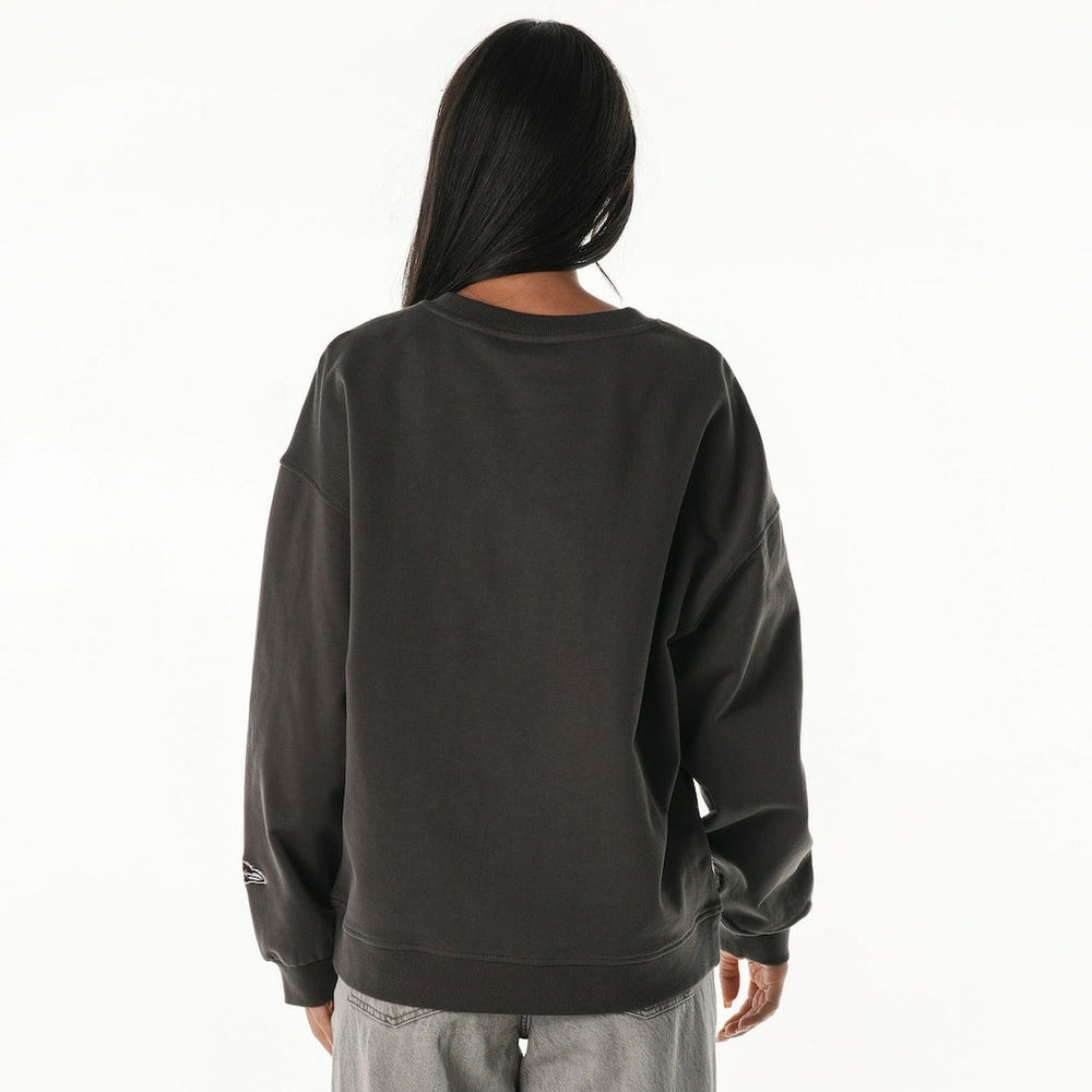 Baltimore Ravens The Wild Collective Women's Rock Crystal Oversized Crewneck Sweatshirt - Charcoal - NFL