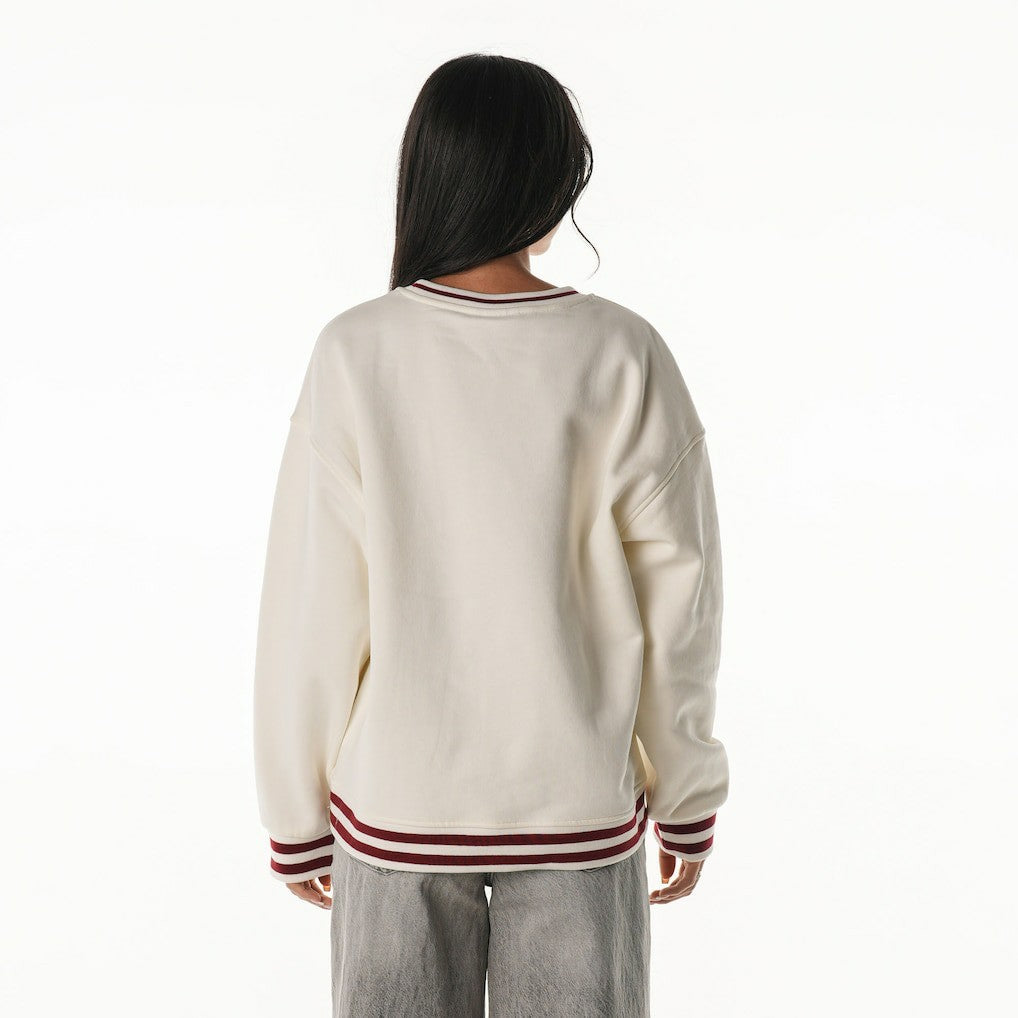 Washington Commanders The Wild Collective Women's Oversized Vintage French Terry Sweatshirt - Cream - NFL