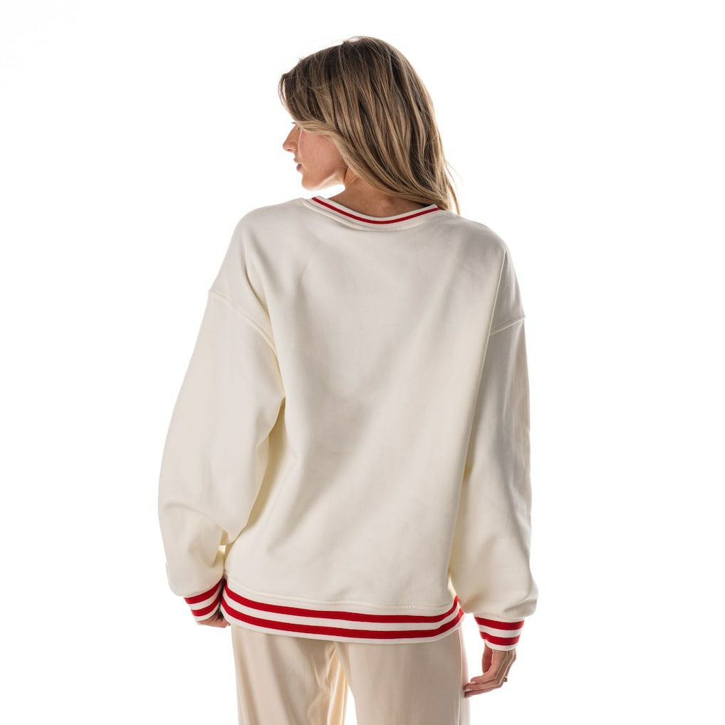 Kansas City Chiefs The Wild Collective Women's Oversized Vintage French Terry Sweatshirt - Cream - NFL