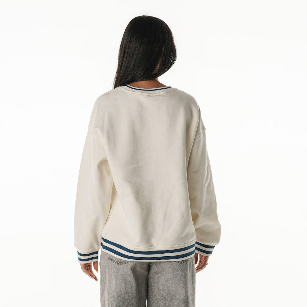 Miami Dolphins The Wild Collective Women's Oversized Vintage French Terry Sweatshirt - Cream - NFL