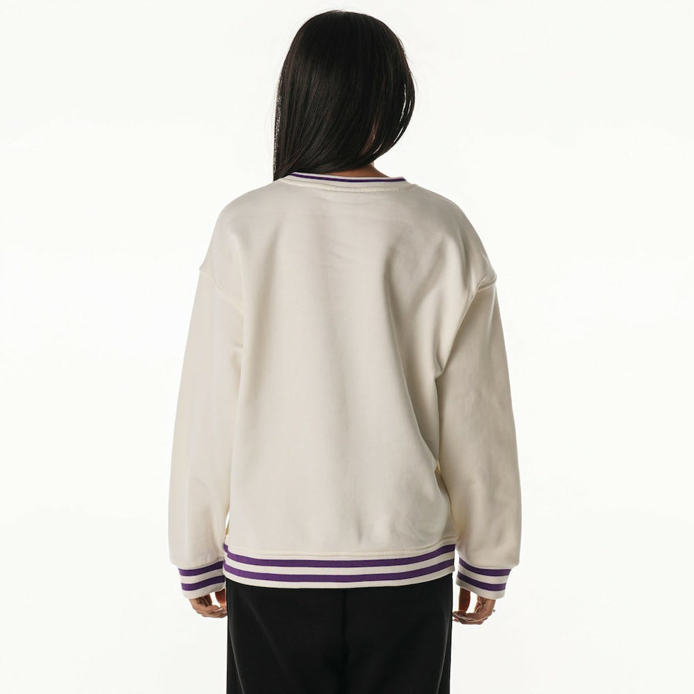 Minnesota Vikings The Wild Collective Women's Oversized Vintage French Terry Sweatshirt - Cream - NFL
