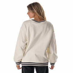 Houston Texans The Wild Collective Women's Oversized Vintage French Terry Sweatshirt - Cream - NFL