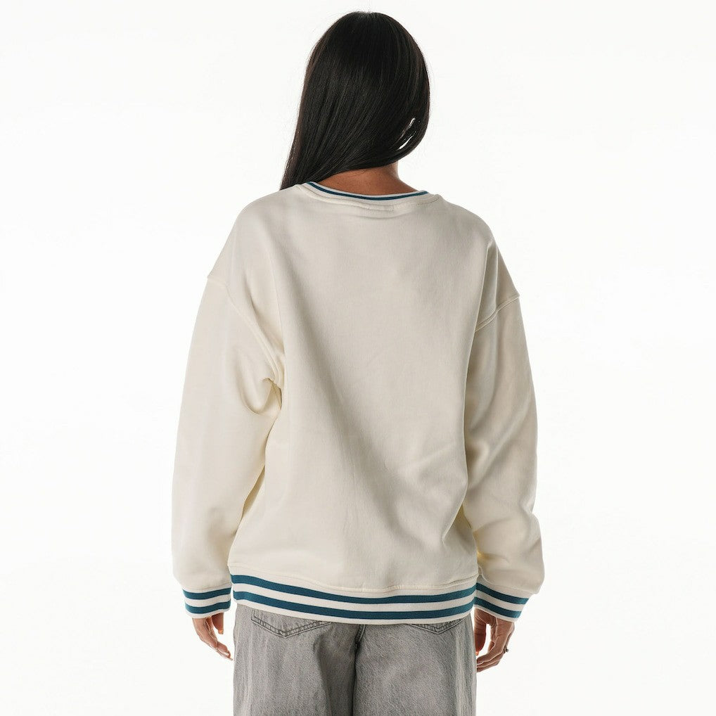Philadelphia Eagles The Wild Collective Women's Oversized Vintage French Terry Sweatshirt - Cream - NFL