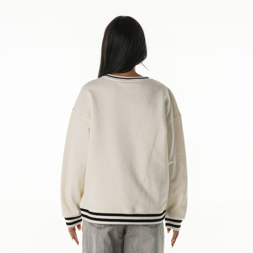 Pittsburgh Steelers The Wild Collective Women's Oversized Vintage French Terry Sweatshirt - Cream - NFL