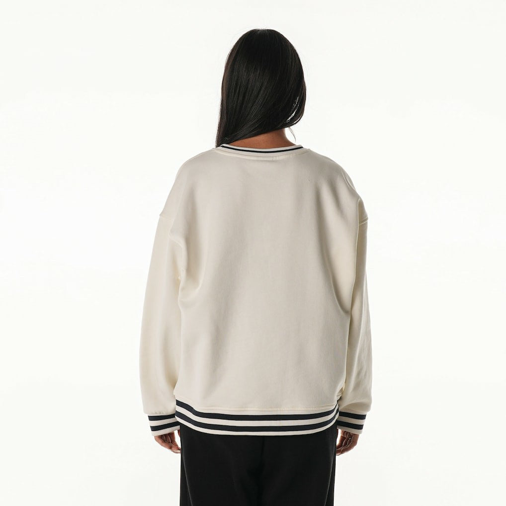 Seattle Seahawks The Wild Collective Women's Oversized Vintage French Terry Sweatshirt - Cream - NFL