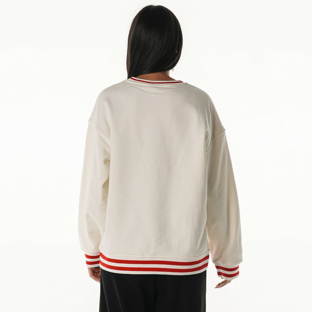 San Francisco 49ers The Wild Collective Women's Oversized Vintage French Terry Sweatshirt - Cream - NFL