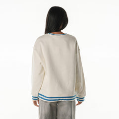 Detroit Lions The Wild Collective Women's Oversized Vintage French Terry Sweatshirt - Cream - NFL